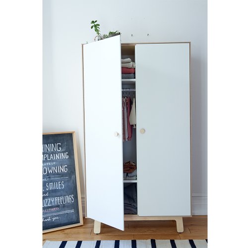 Armoire Merlin - Blanc/Bouleau